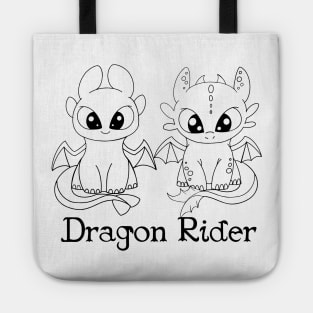 Dragon Rider coloring night fury, light fury, toothless chibi, httyd fanart, nursery design, halloween kids Tote