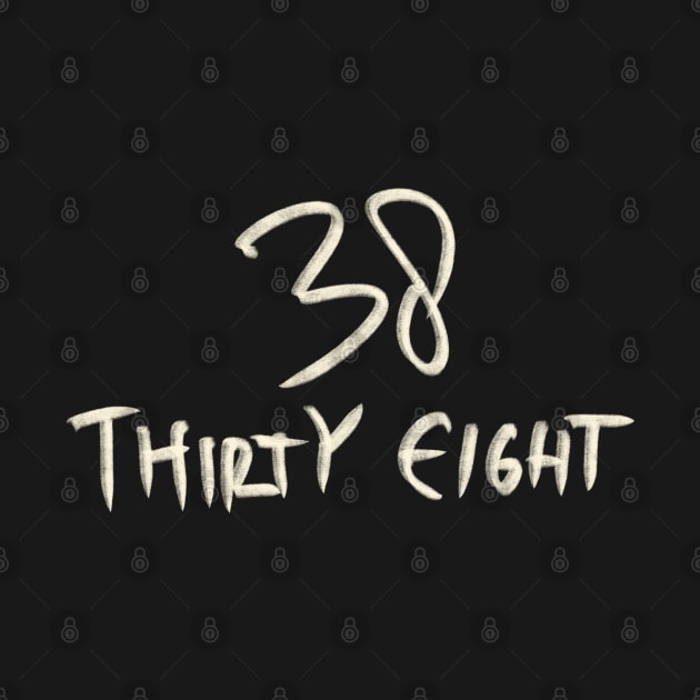 Hand Drawn Letter Number 38 Thirty Eight by Saestu Mbathi