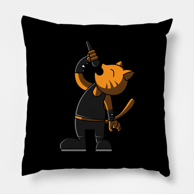 Singing Heavy Metal Cat Heavy Metal Cat Pillow Teepublic