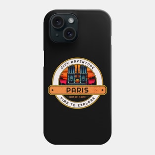 City Adventure Notre Dame Paris Retro Design Phone Case