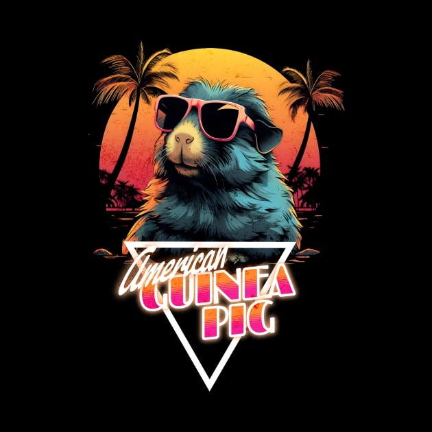 Retro Wave American Guinea Pig Vibes by Miami Neon Designs