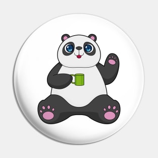 Panda with Coffee mug Pin