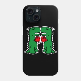 Funny boxing dinosaurs boxing school kids cartoon Phone Case