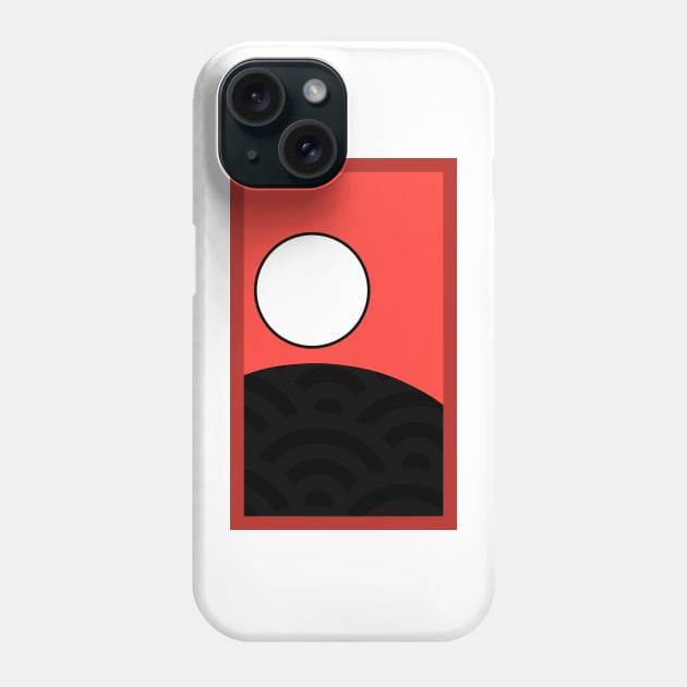 Hanafuda Full Moon Phone Case by diffrances