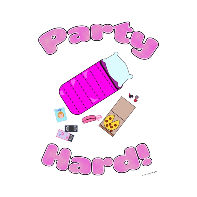 Slumber Party Hard Funny Slogan Cartoon Fun by Tshirtfort