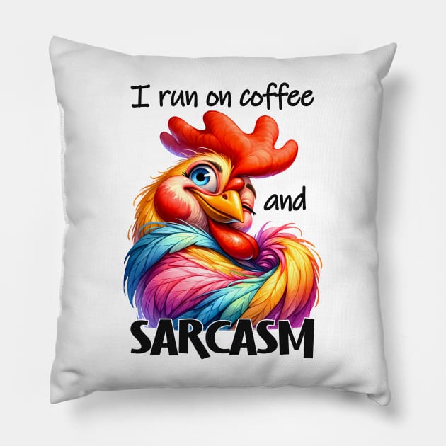 I run on coffee and sarcasm Pillow by Fun Planet