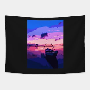 Pink Sunset Lake - Landscape Tapestry