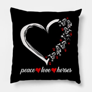 Peace Love Horses Pillow