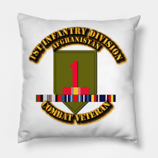 1st Infantry Div w Afghan SVC Ribbons Pillow