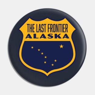 The Last Frontier Alaska Retro Star Shield (Yellow) Pin