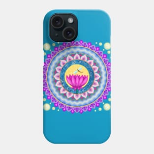 Dragonfly and Lotus Moon Mandala Phone Case