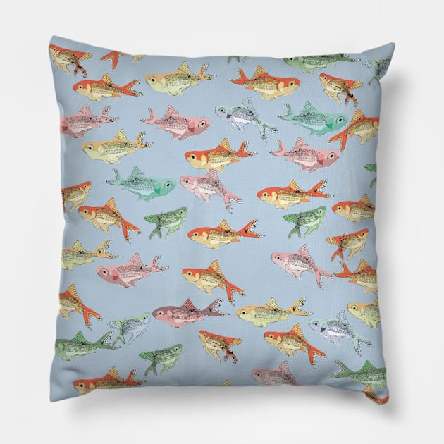 Cute Fish - colorful illustration Pillow by Window House