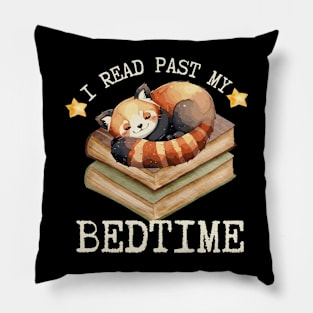 I Read Past My Bedtime Red Panda Pillow