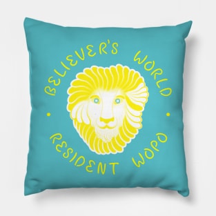 No Texture With Text Pure Bright Colors Version - Believer's World Resident Wopo Pillow