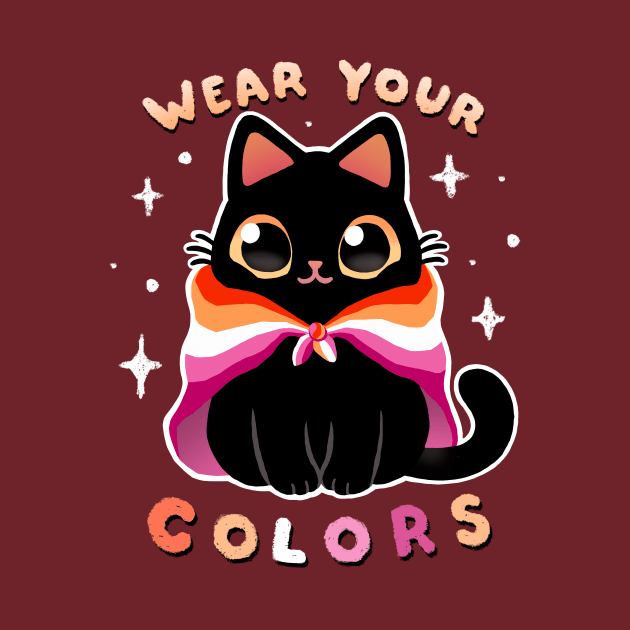 Lesbian LGBT Pride Cat - Kawaii Rainbow Kitty - Wear your colors by BlancaVidal