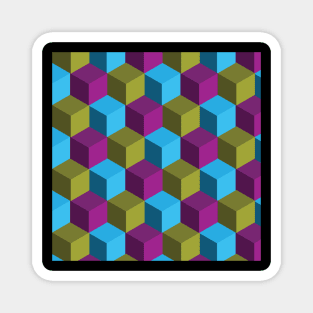 3d cube futuristic sci fi pattern Magnet