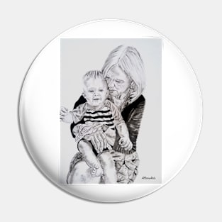 Love is...Nan and grandson by AllansArts Pin