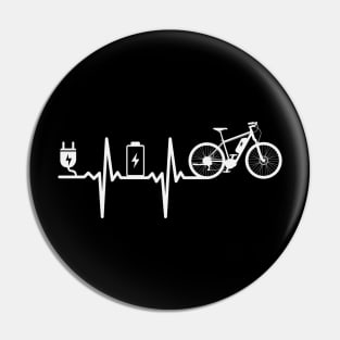 E-Bike Heartbeat Bicycle Electric Cycling Funny Pin