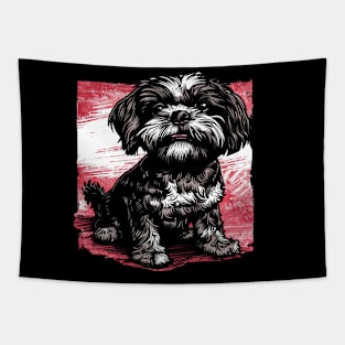 Retro Art Shih Tzu Dog Lover Tapestry