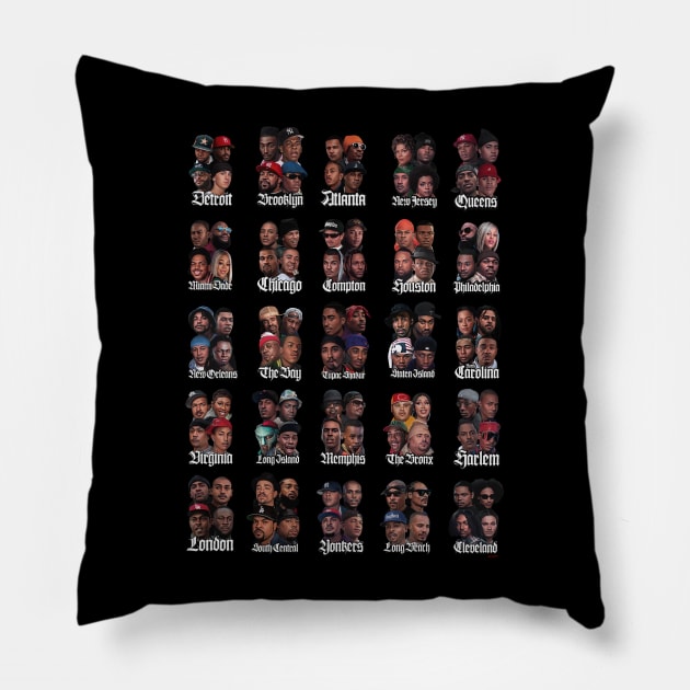 Hip-Hop Areas Pillow by Art Simpson