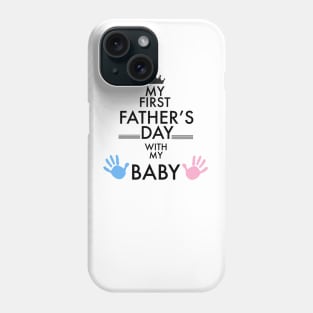 My first Father's Day greeting card with baby hand print Phone Case