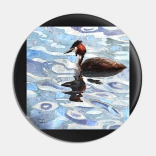 Great Crested Grebe Pin