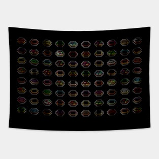 Neon Pixel Donut Selection Tapestry