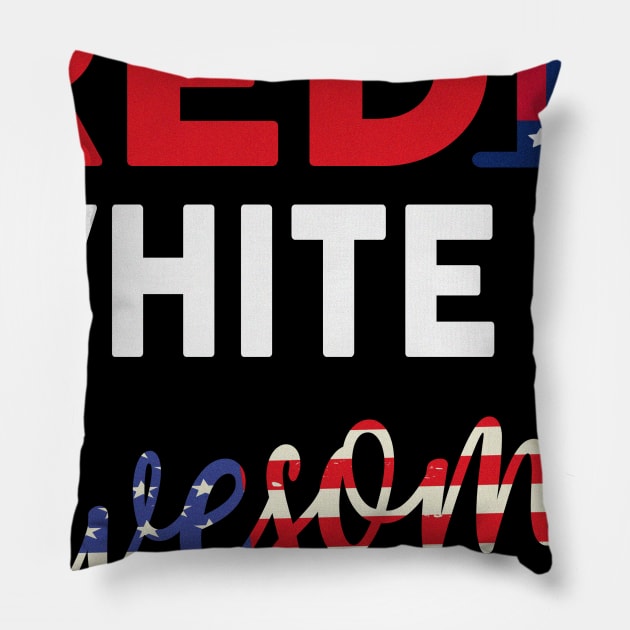 Red White and Awesome 4th of July Pillow by Kaileymahoney