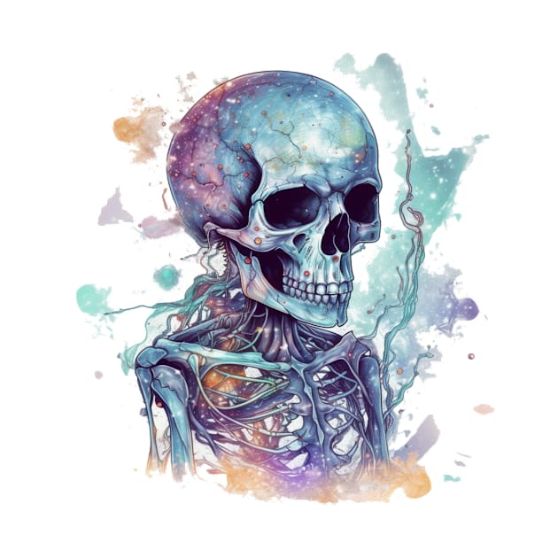 dreamy galaxy skeleton by Black Dream Cat