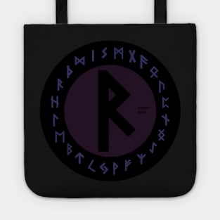 Purple Raidho Elder Futhark  | Viking Rune Symbol Tote