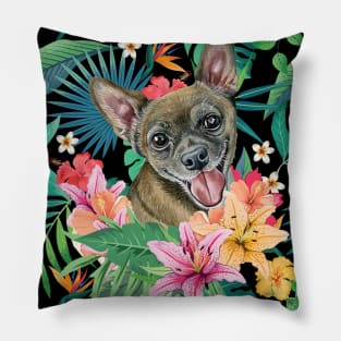 Tropical Short Haired Black Sable Fawn Chihuahua Pillow