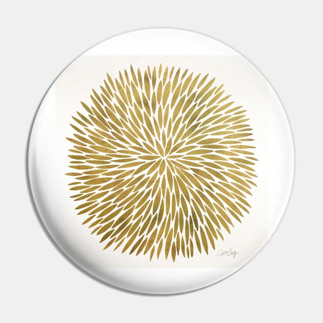 Gold Water Color Burst Pin by CatCoq