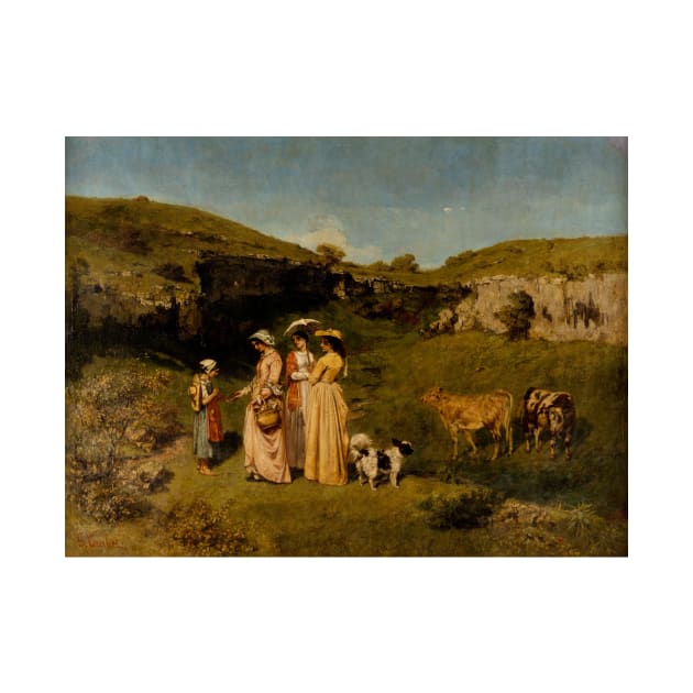 Young Ladies of the Village by Gustave Courbet by Classic Art Stall