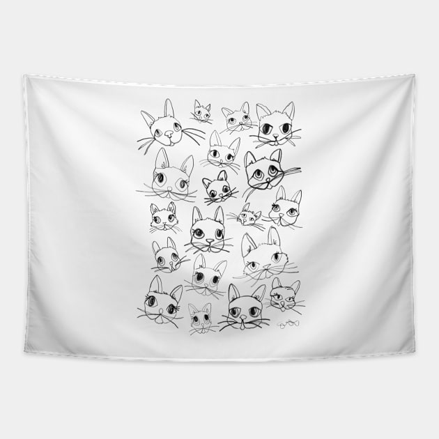 Continuous Kitties Tapestry by AdrienneSmith.Artist