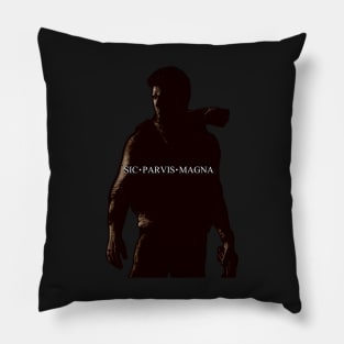 Uncharted Nathan Drake Sic Parvis Magna Pillow