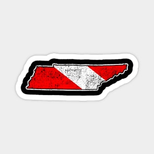 Tennessee Dive Scuba Diving State Map Dive Flag Distressed Magnet