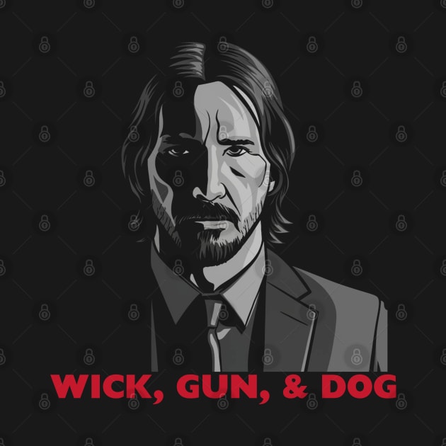 Wick, Gun, and Dog by Aldrvnd