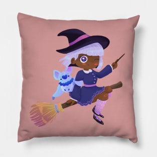 Cute Witch Halloween Bat Pillow