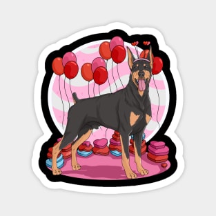 Doberman Pinscher Valentines Day Heart Dogs Puppy Love Magnet