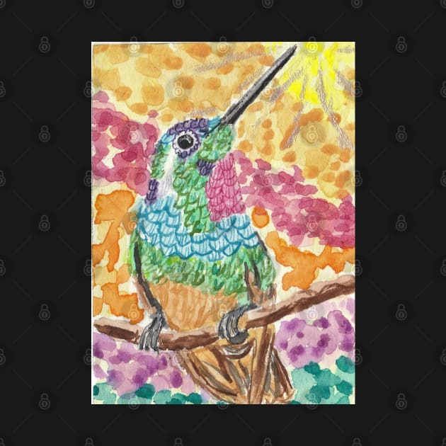 Cute Hummingbird  art painting by SamsArtworks