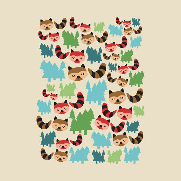 Forest Bandit Raccoons I by littleoddforest