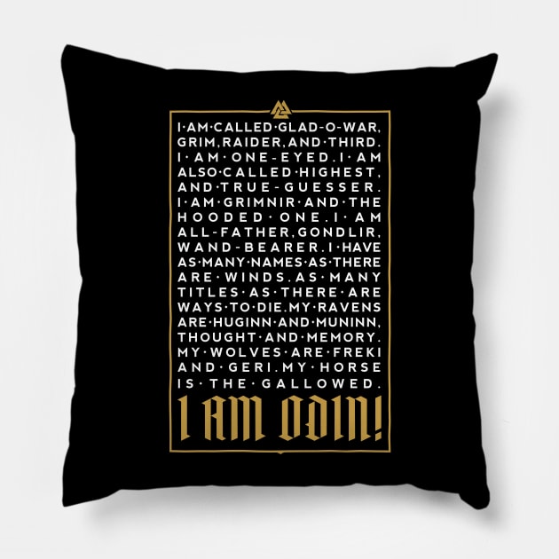 I am Odin - III Pillow by demonigote