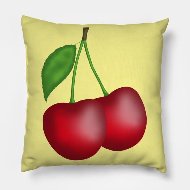 Cherries Pillow by Juliana Costa