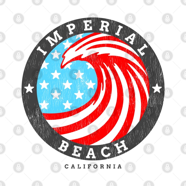 Imperial Beach, CA Summertime Patriotic 4th Pride Surfing by Contentarama