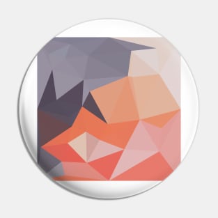 Atomic Tangerine Orange Abstract Low Polygon Background Pin