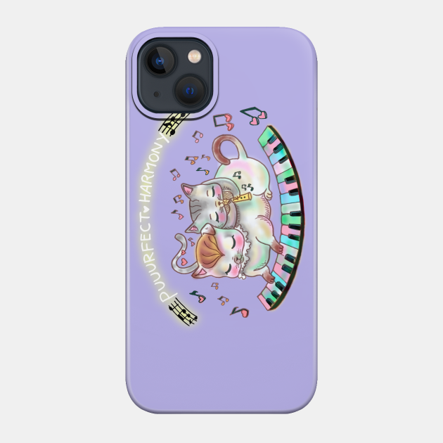 Puurfect Harmony! Cute Musical Cats 80's - Pusheen Cats - Phone Case