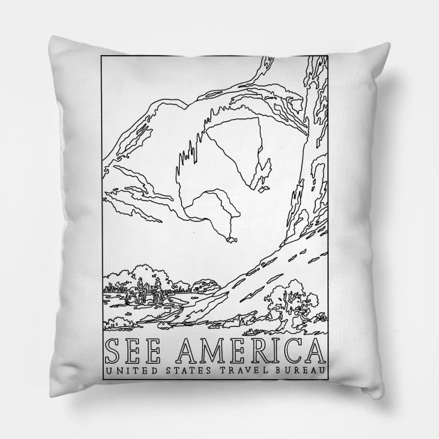 See America Pillow by TheCosmicTradingPost