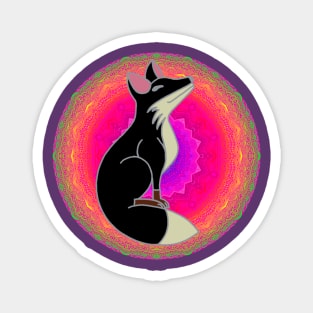 Happy Fox - Sunset Silhouette Magnet