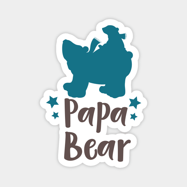 Papa Bear, Bear Cub, Cute Bear, Little Bear, Stars Magnet by Jelena Dunčević