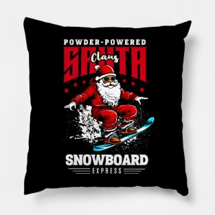 Snowboard Santa Pillow